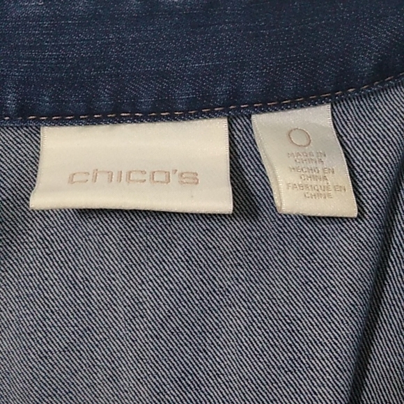 Chico's Golden Paisley Denim Jacket Chico's Size - 0 (4/Small) - Picture 11 of 16